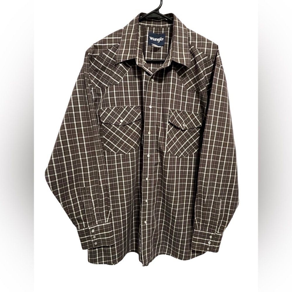 Vintage Wrangler Western Button Up Pearl Snap Shirt Men's 2XL Long Sleeve Shirt